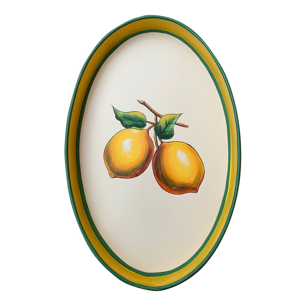 Tablett oval Zitrone creme