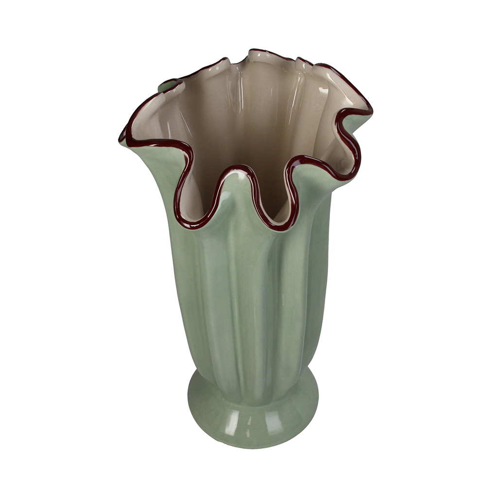 Vase Wavy grün bordeaux